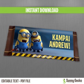Minions Birthday 1.44 oz Hershey Chocolate Wrappers (Lab Set)